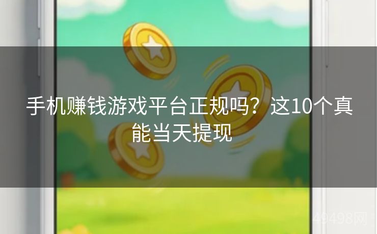 手机赚钱游戏平台正规吗？这10个真能当天提现   